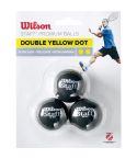 Wilson squashbal dubbel gele stip (3x)