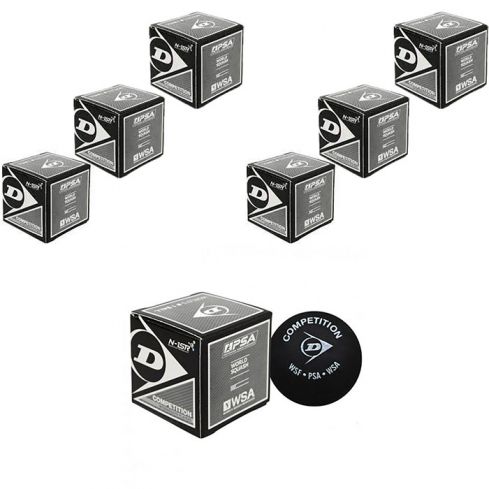 Dunlop Squashball (6x) Comp (enkel gele stip)